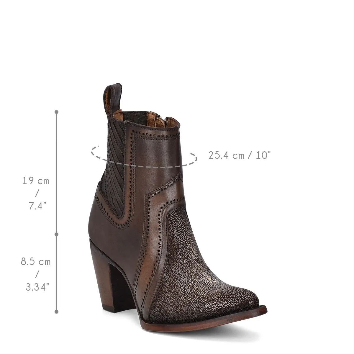 3F94MA - Cuadra brown fashion Paris Texas stingray ankle boots for women