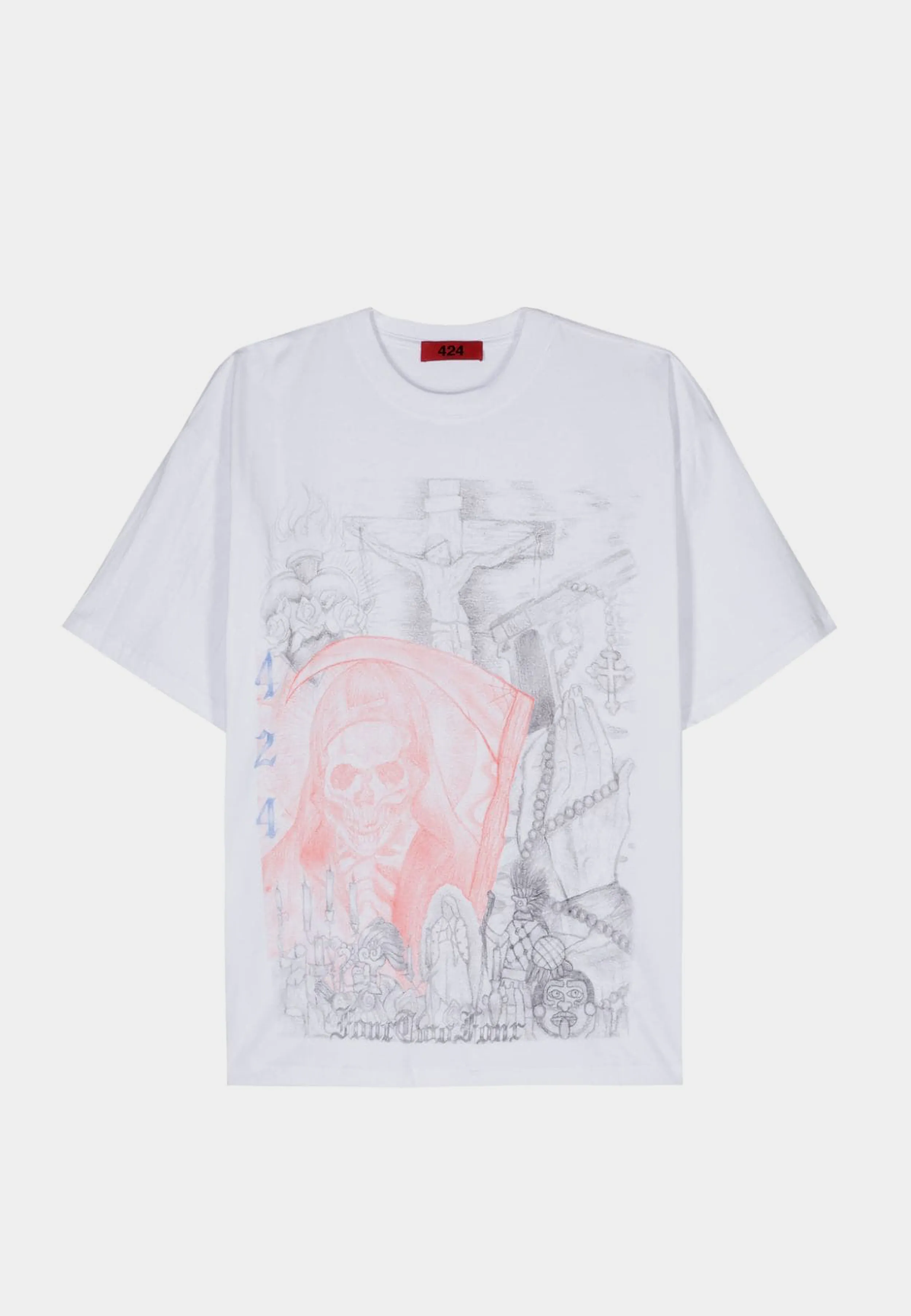 424 Loose T-Shirt Valentina Death White