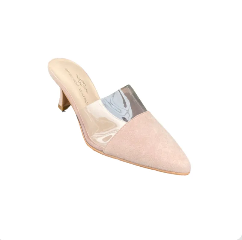 4313D Nude Suede Mule Pump