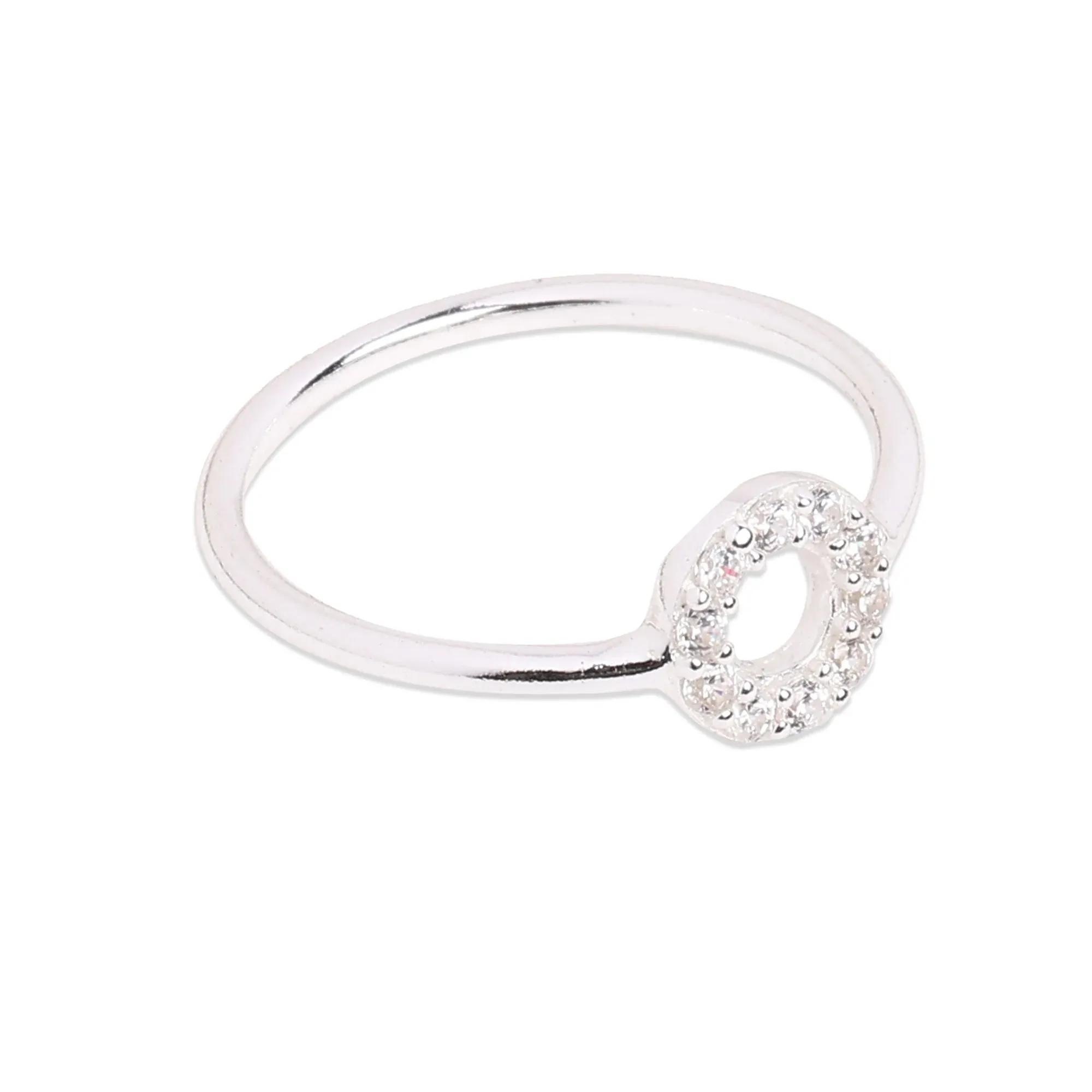 925 Pure Sterling Silver Sparkle Circle Ring For Women-Medium