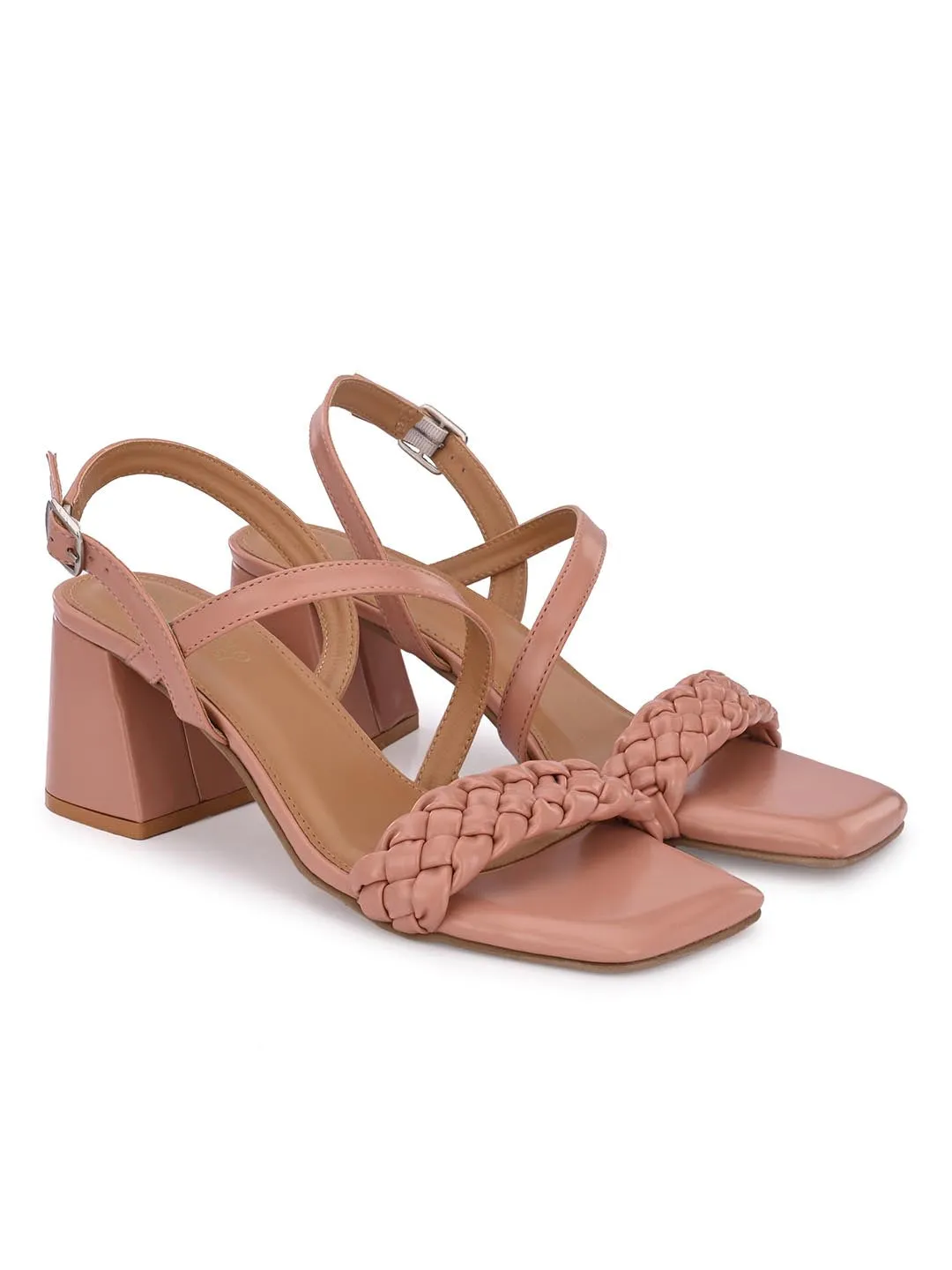 Alberto Torres Women Heel Braided Pink Sandals