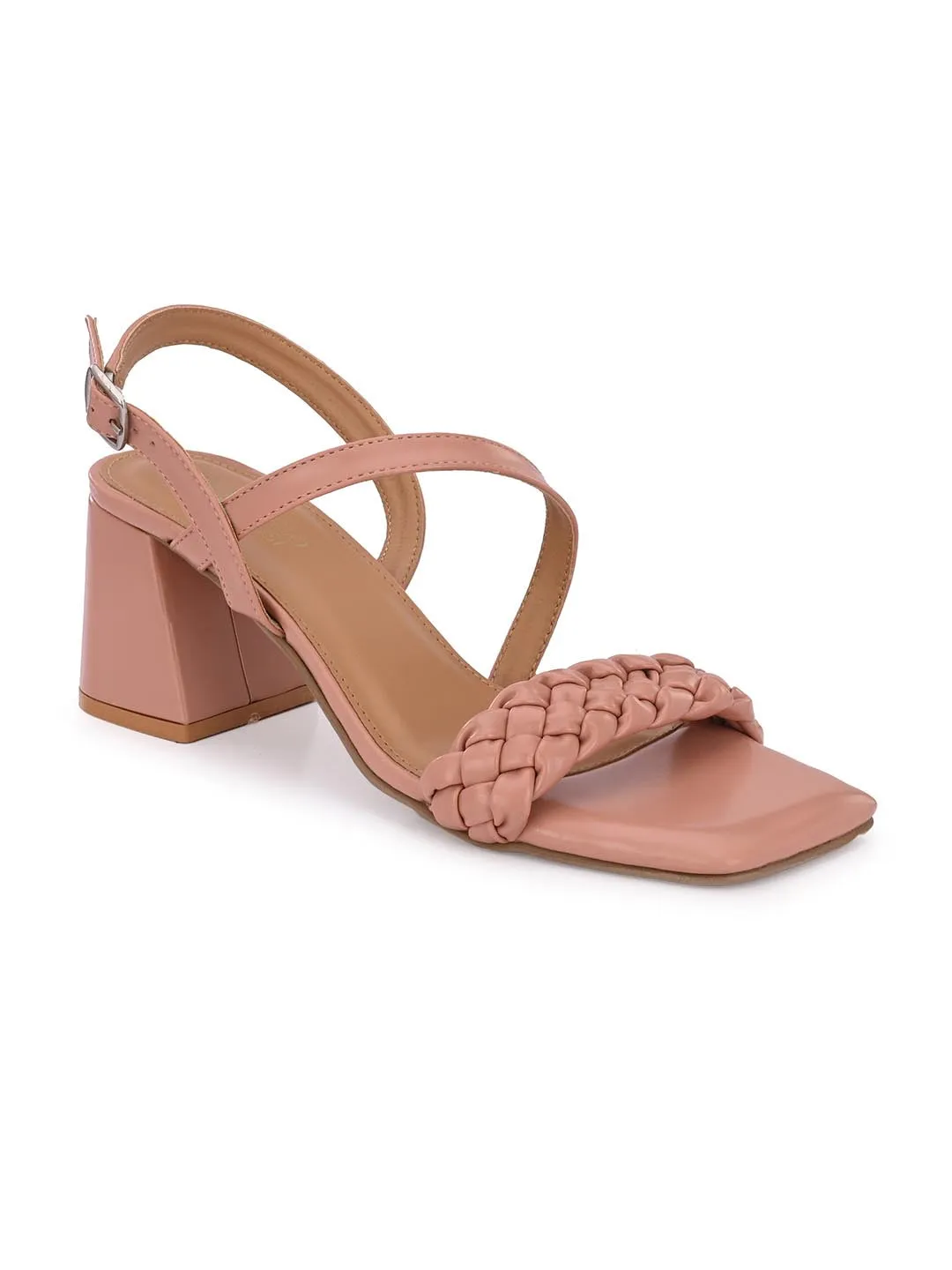 Alberto Torres Women Heel Braided Pink Sandals