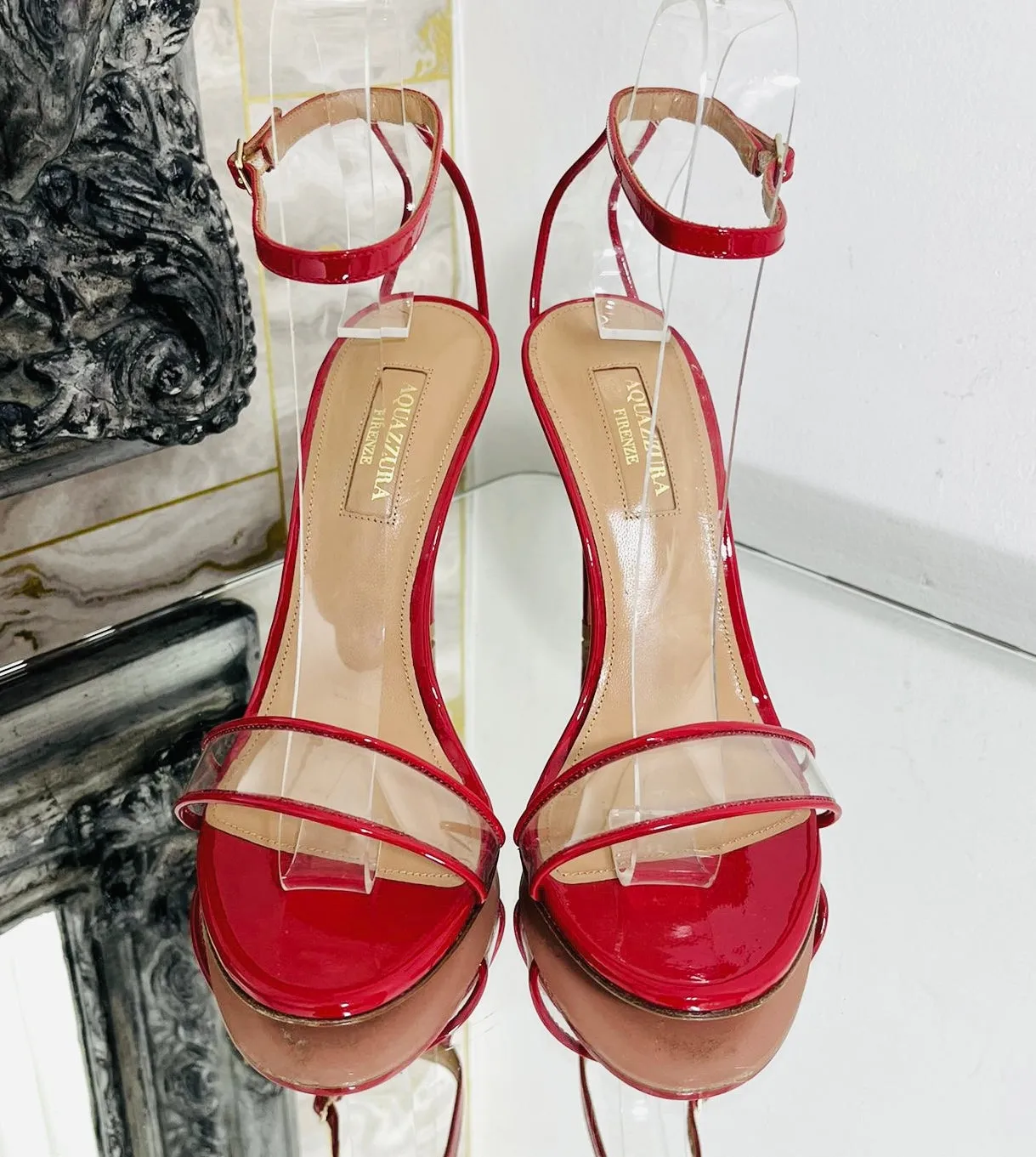 Aquazzura Patent Leather & PVC Sandals. Size 35