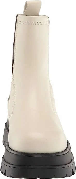 Ash Elite Tofu Pull On Rounded Toe Elasticated Tabs Chunky Heel Ankle Boots