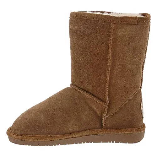 Bearpaw Women's Emma Short Hickory Brown Suede Fur Lined Fashion Winter Boots