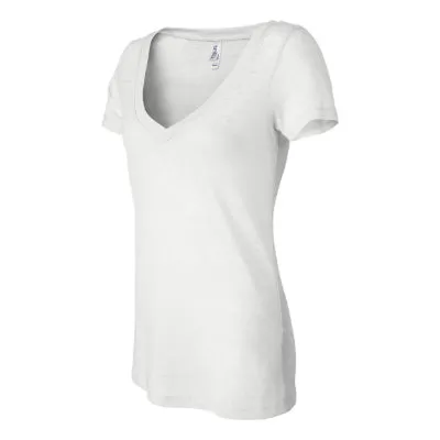 Bella Women's Short Sleeve Burnout V-Neck Tee