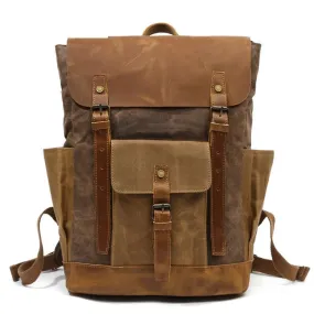 Belmount Waxed Canvas & Leather Backpack