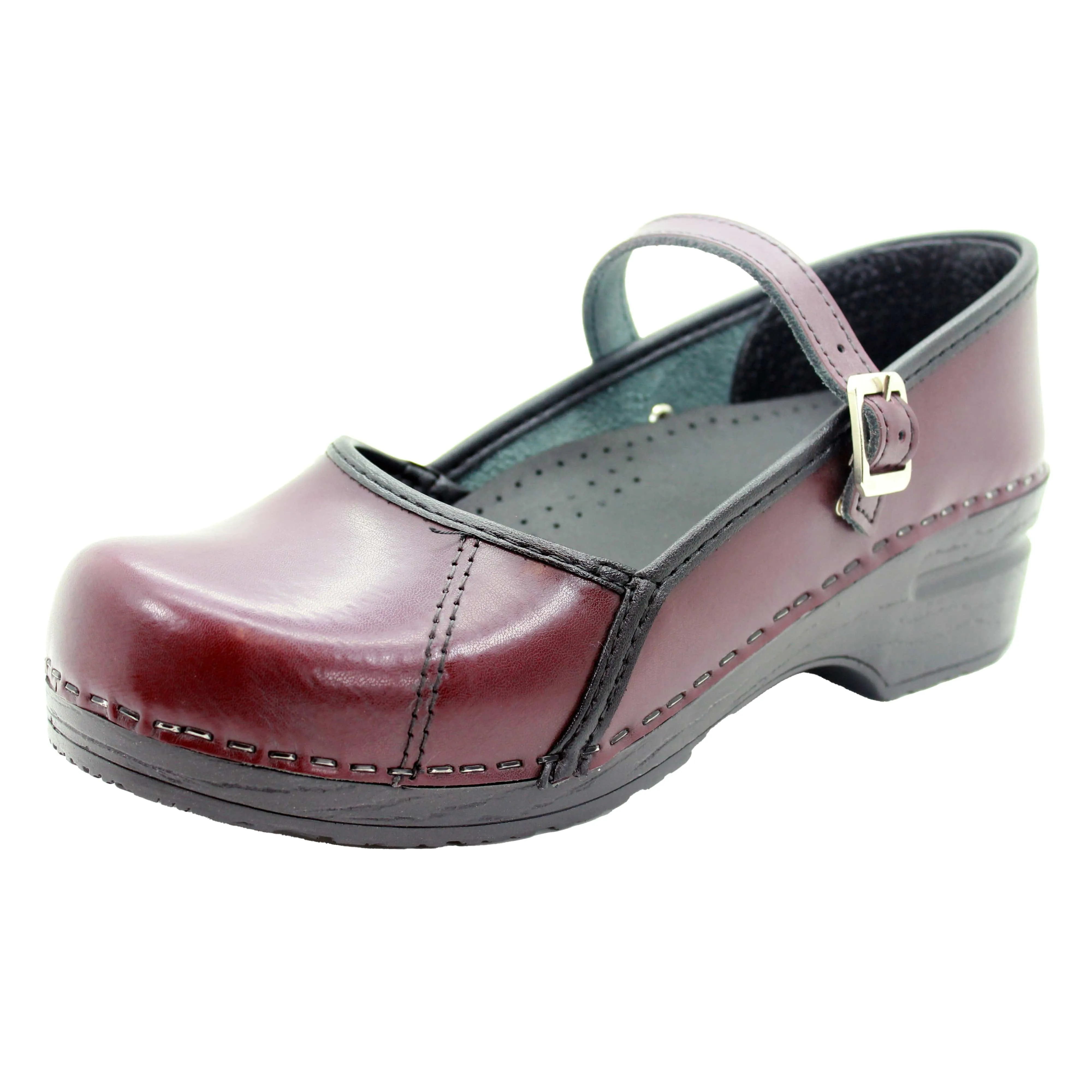 BJORK MARCELLA Mary Jane Cabrio Leather Clogs