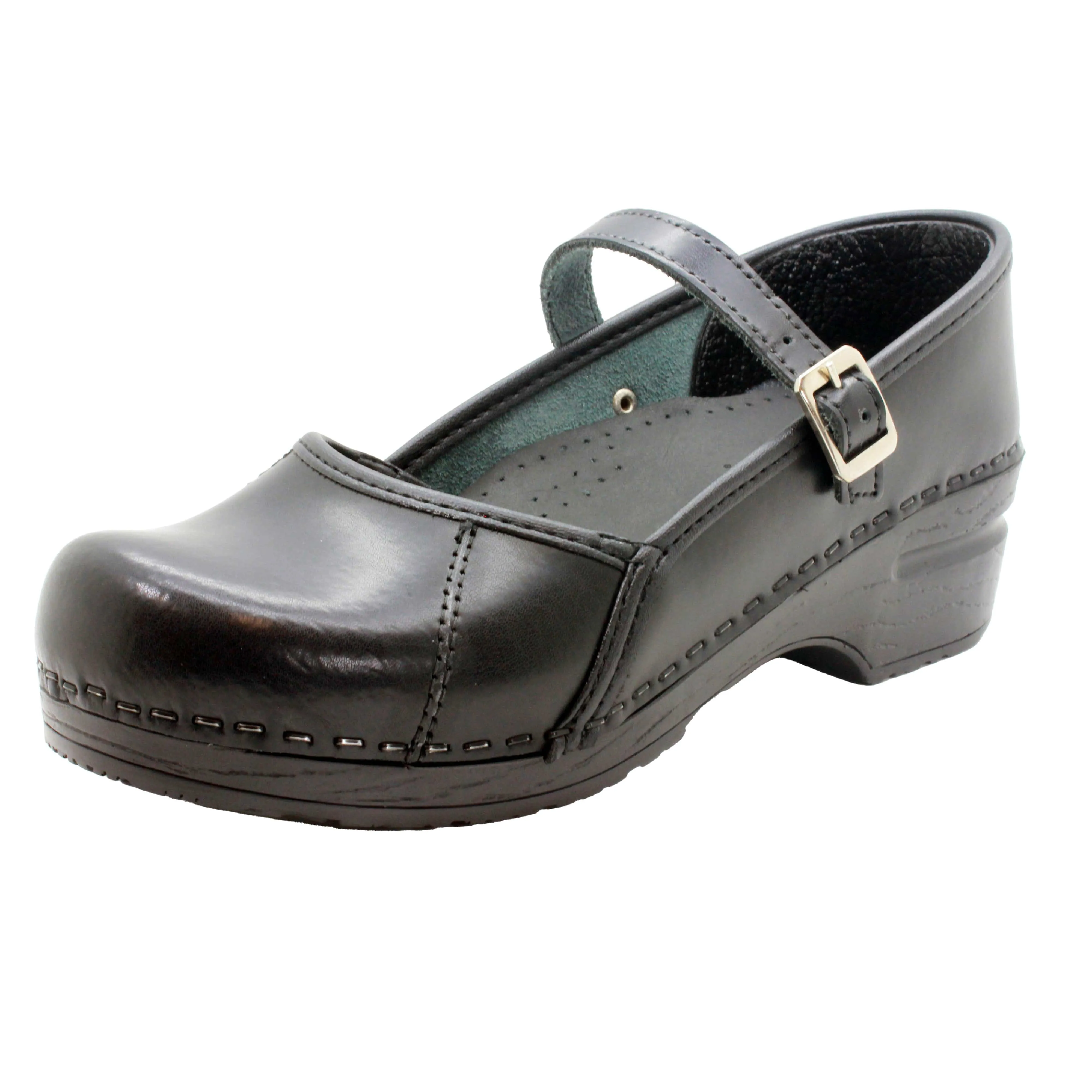 BJORK MARCELLA Mary Jane Cabrio Leather Clogs