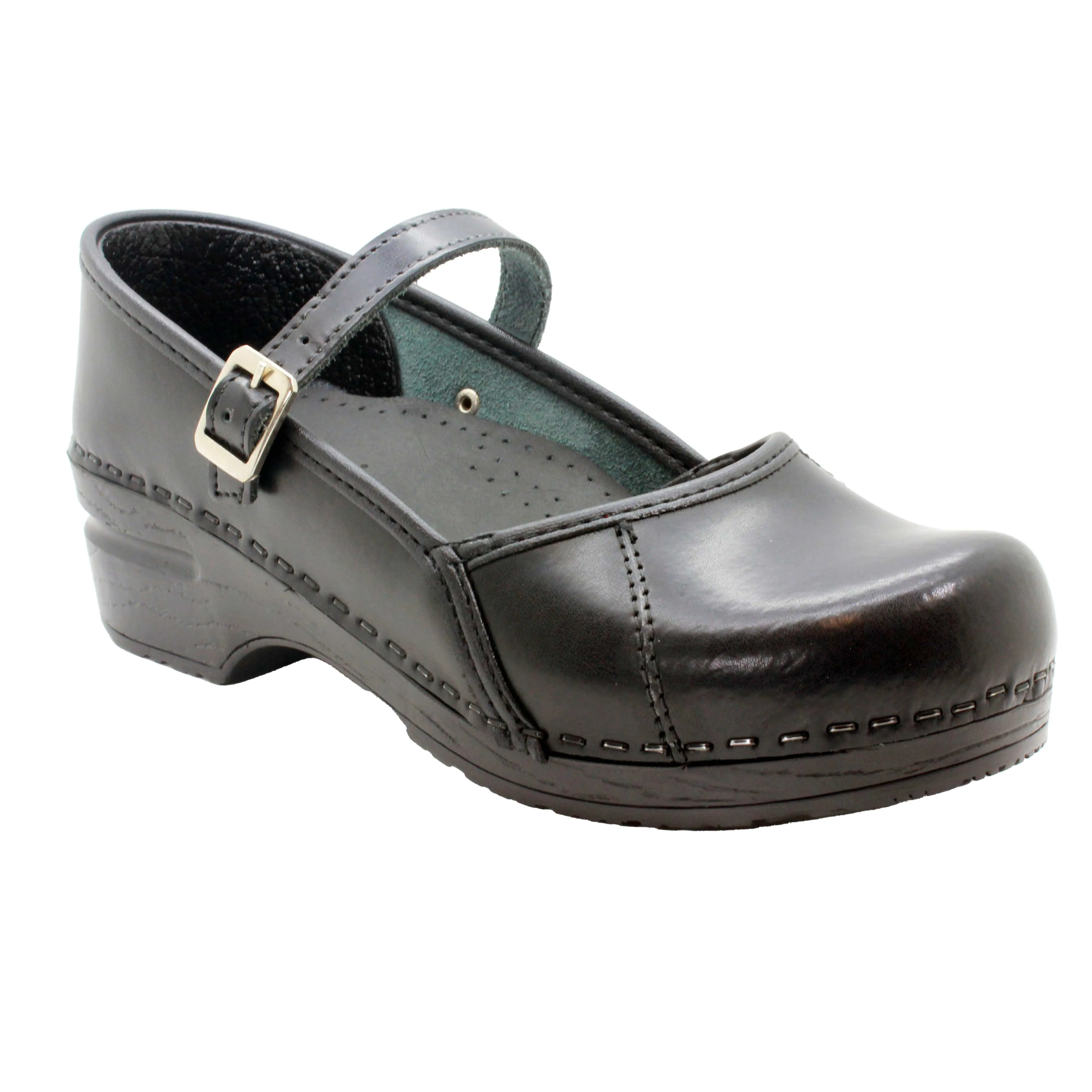 BJORK MARCELLA Mary Jane Cabrio Leather Clogs