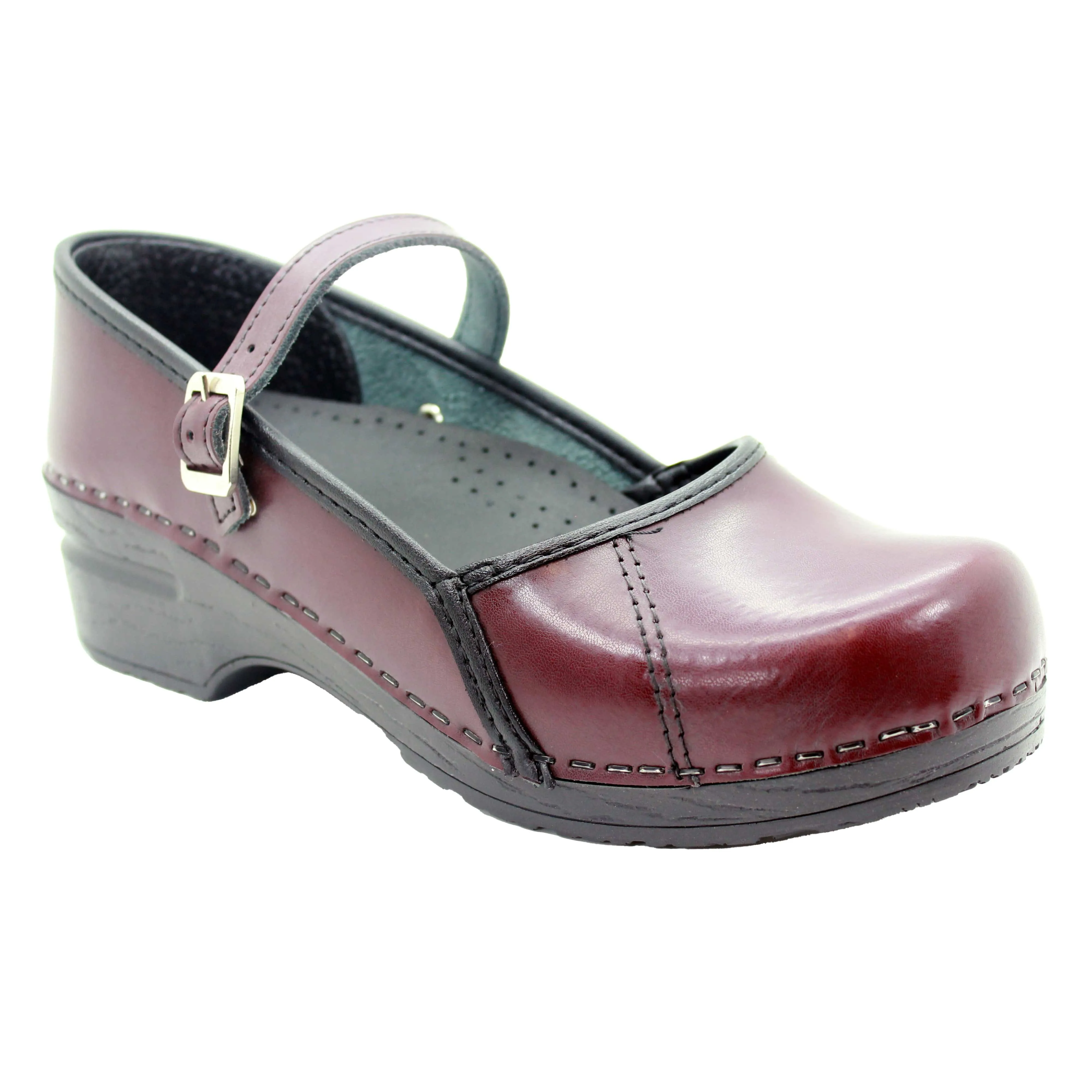 BJORK MARCELLA Mary Jane Cabrio Leather Clogs