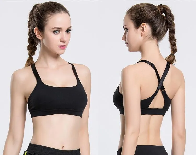 Black Cross-back Sports Bra for Women