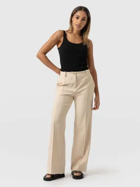 Cambridge Tailored Wide Leg Pant - Beige