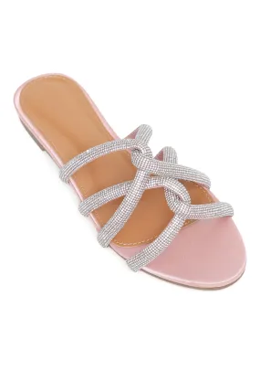 CHIC CRISSCROSS SLIDES-PINK