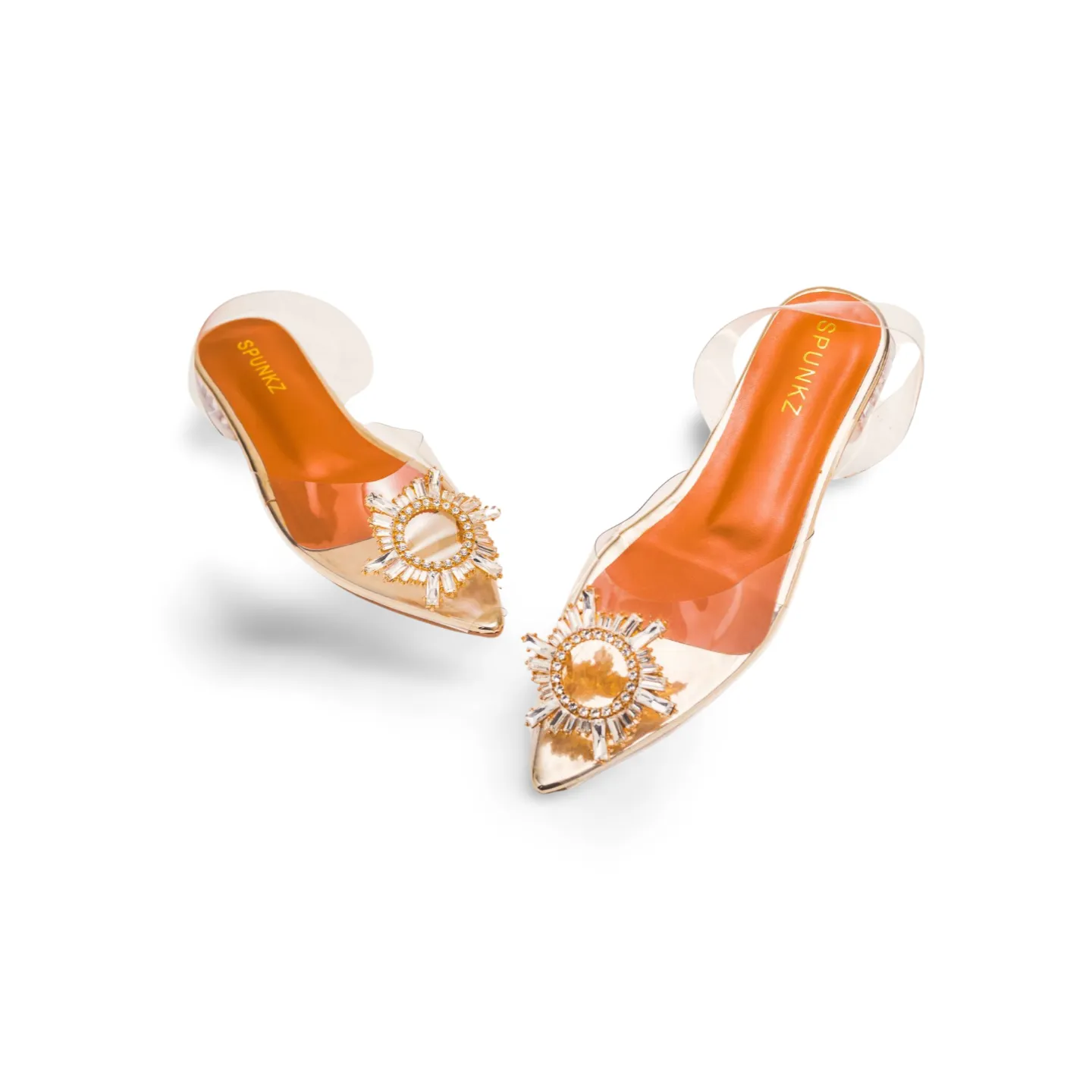 Cinderella Flat Heels Crystal Transparent Sandals for Women