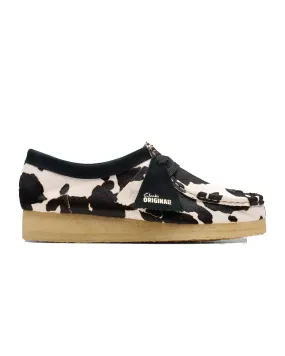 Clarks Womens Wallabee Cow Print Hair-On Leather Slip-On Loafers