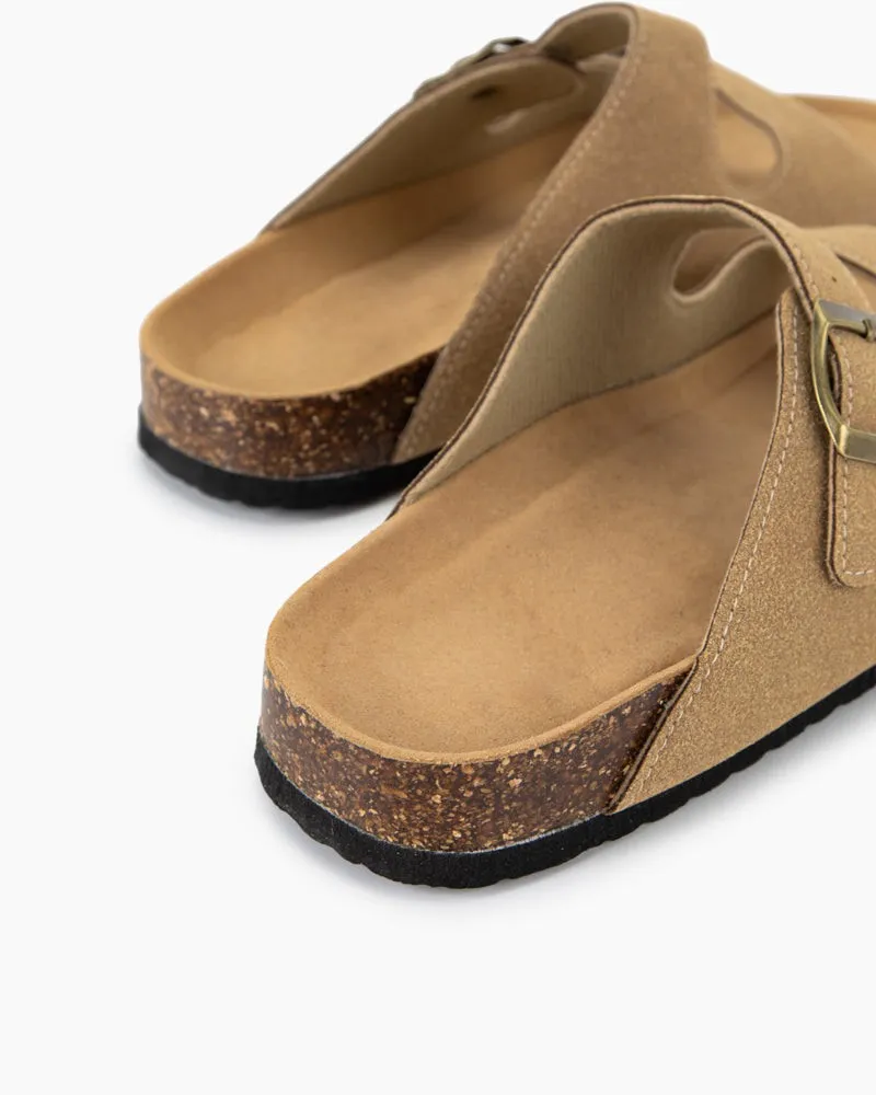 Cork Nubuck Leather Non-slip Flat Sandals