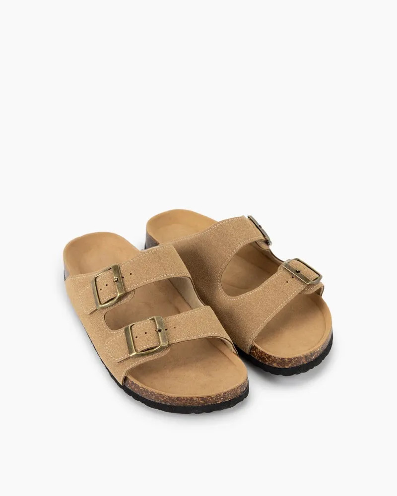 Cork Nubuck Leather Non-slip Flat Sandals