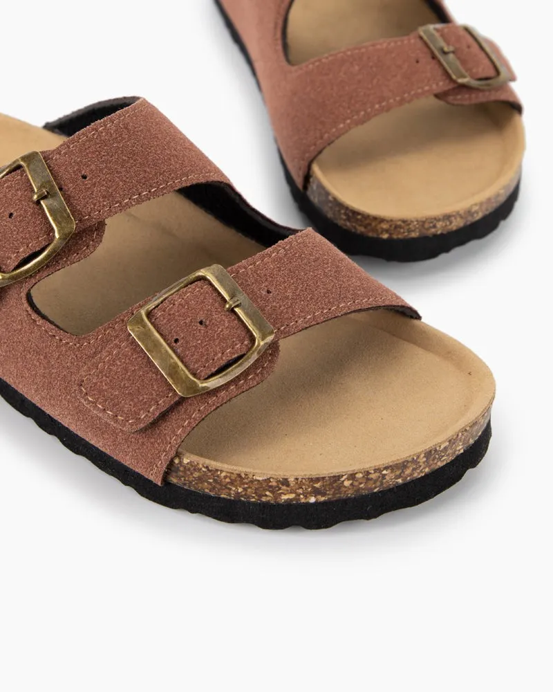 Cork Nubuck Leather Non-slip Flat Sandals