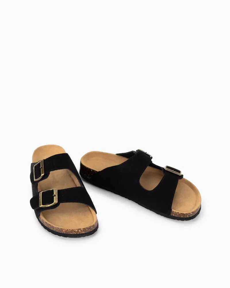 Cork Nubuck Leather Non-slip Flat Sandals