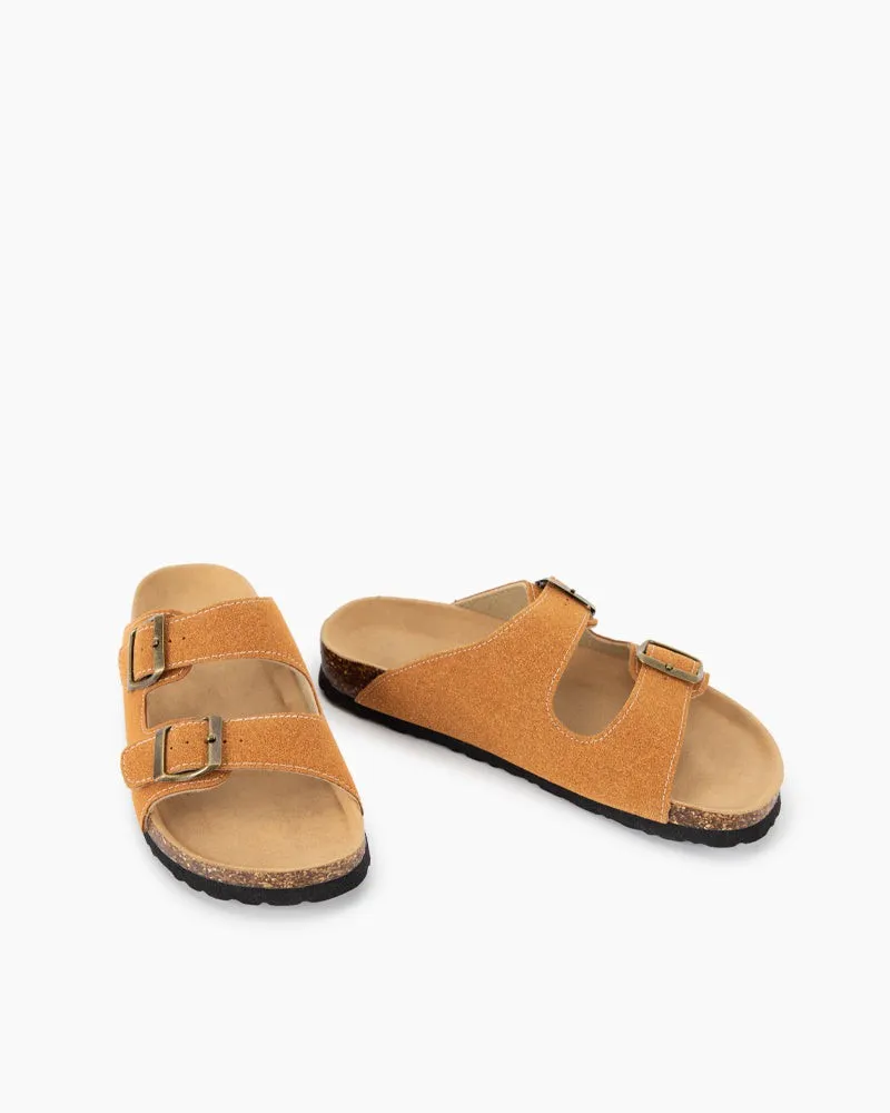 Cork Nubuck Leather Non-slip Flat Sandals