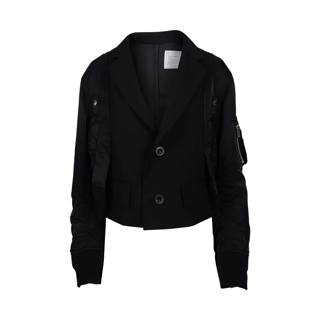 Cropped Paneled Suiting Jacket