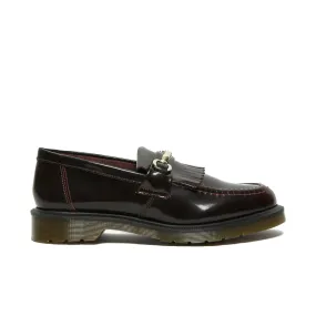 Dr. Martens Adrian Snaffle Loafers - Cherry Red Smooth Leather with Kiltie Detail