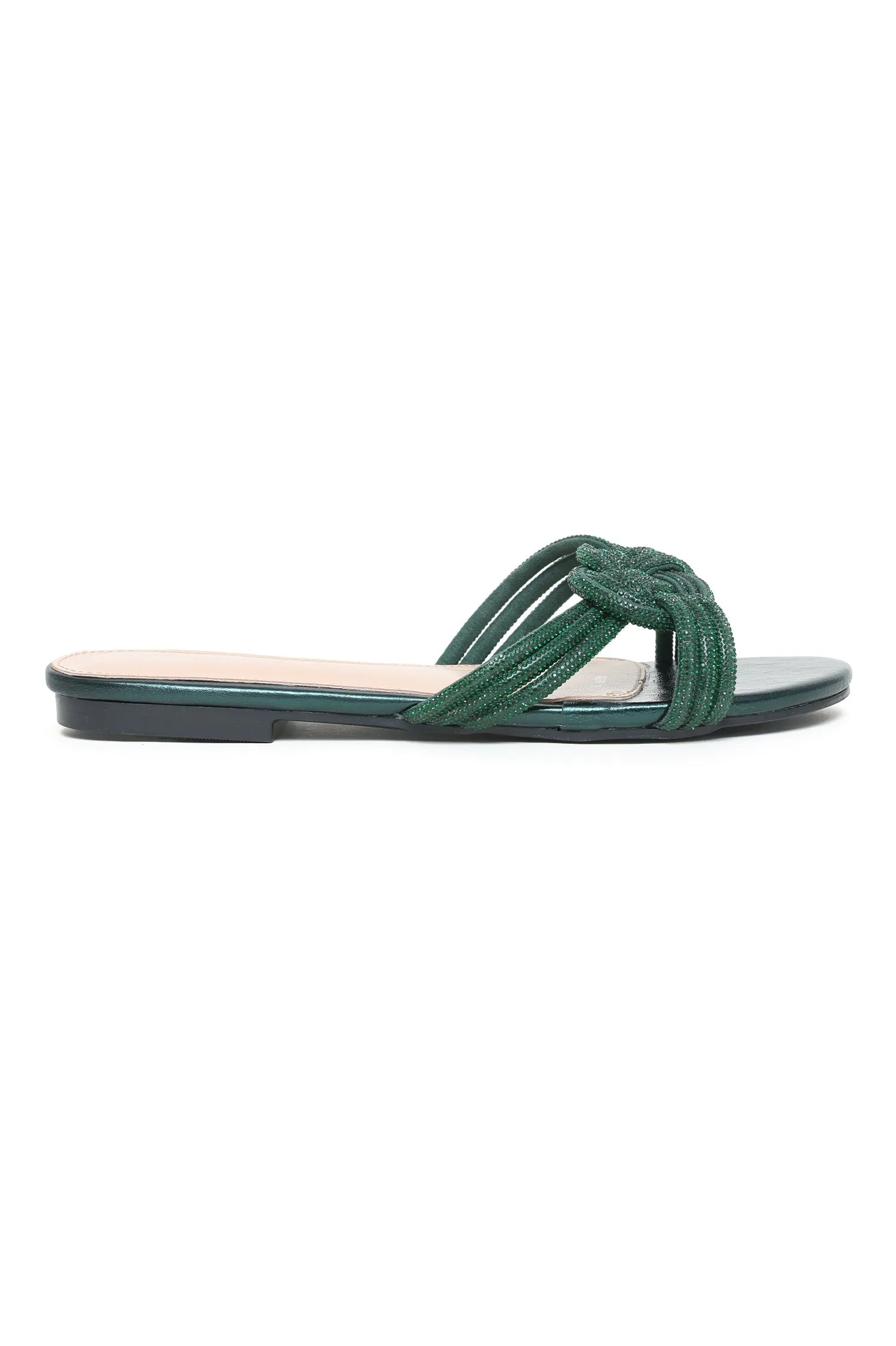 ELEGANT KNOT DESIGN SLIDES-GREEN