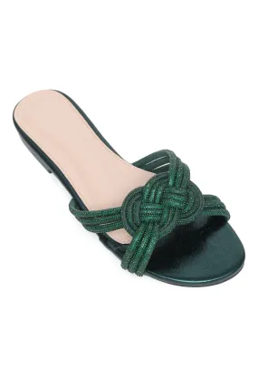 ELEGANT KNOT DESIGN SLIDES-GREEN