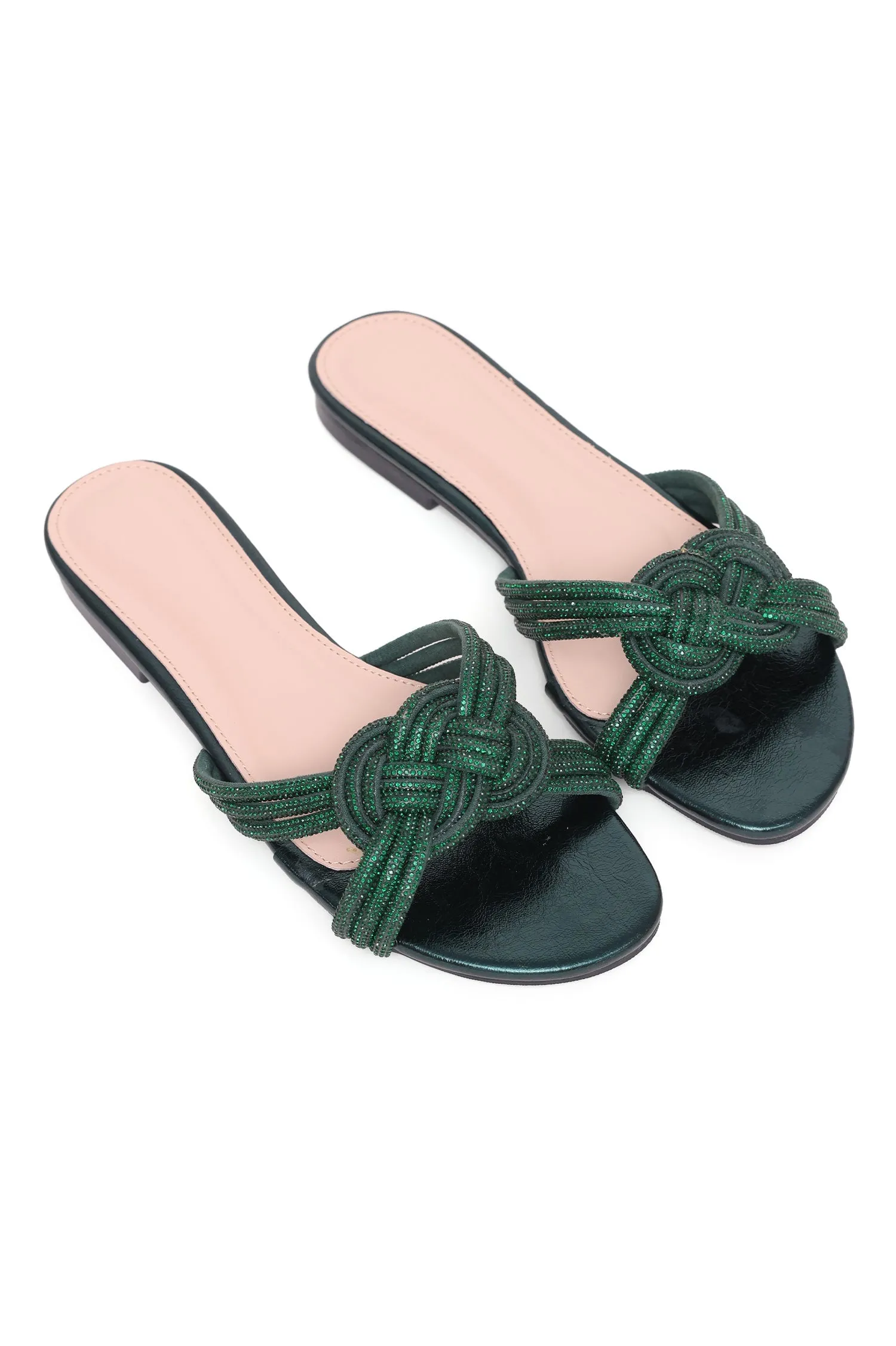 ELEGANT KNOT DESIGN SLIDES-GREEN