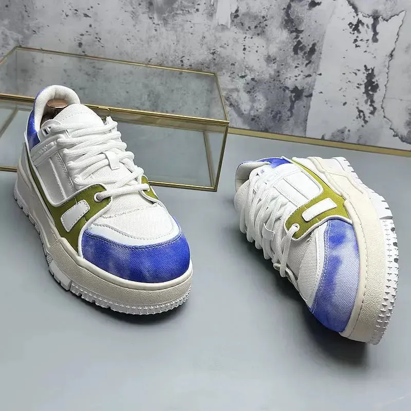 European Station 2024 New Arrival Canvas Shoes Retro Color Matching Fashionable All-Match Casual Shoes Accessible Luxury Stylish Platform Height Increasing Shoes