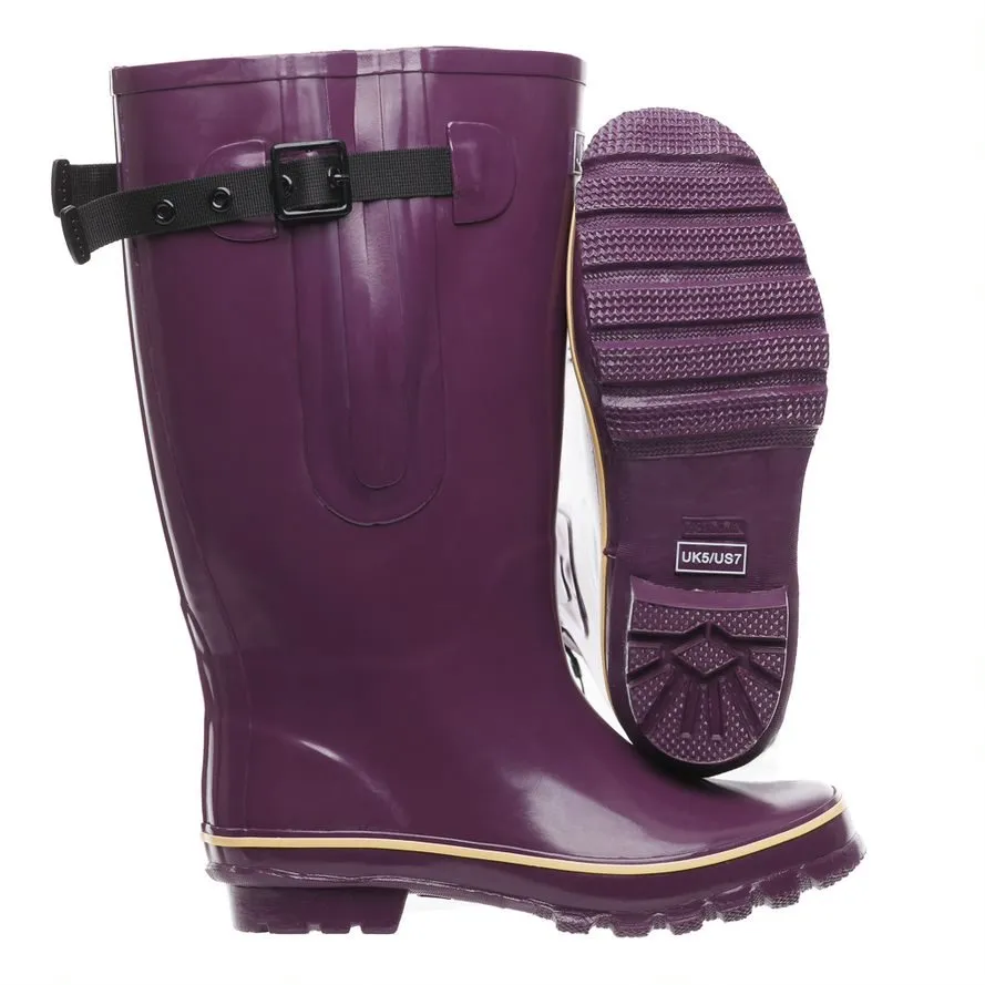 Extra Wide Calf Purple Wellies - Wide in Foot & Ankle - up to 57cm Calf