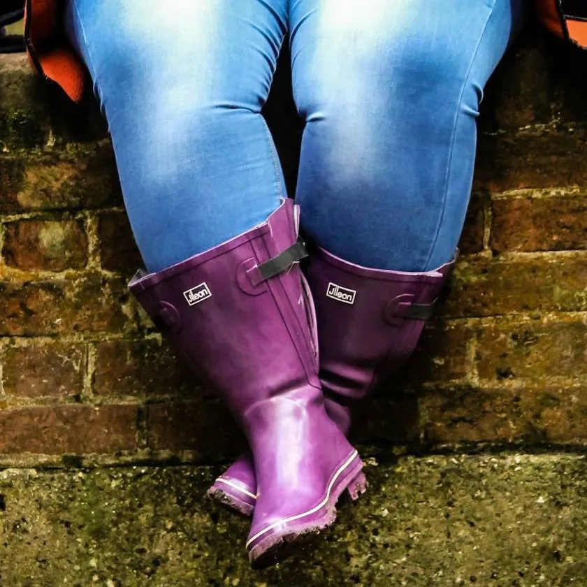 Extra Wide Calf Purple Wellies - Wide in Foot & Ankle - up to 57cm Calf