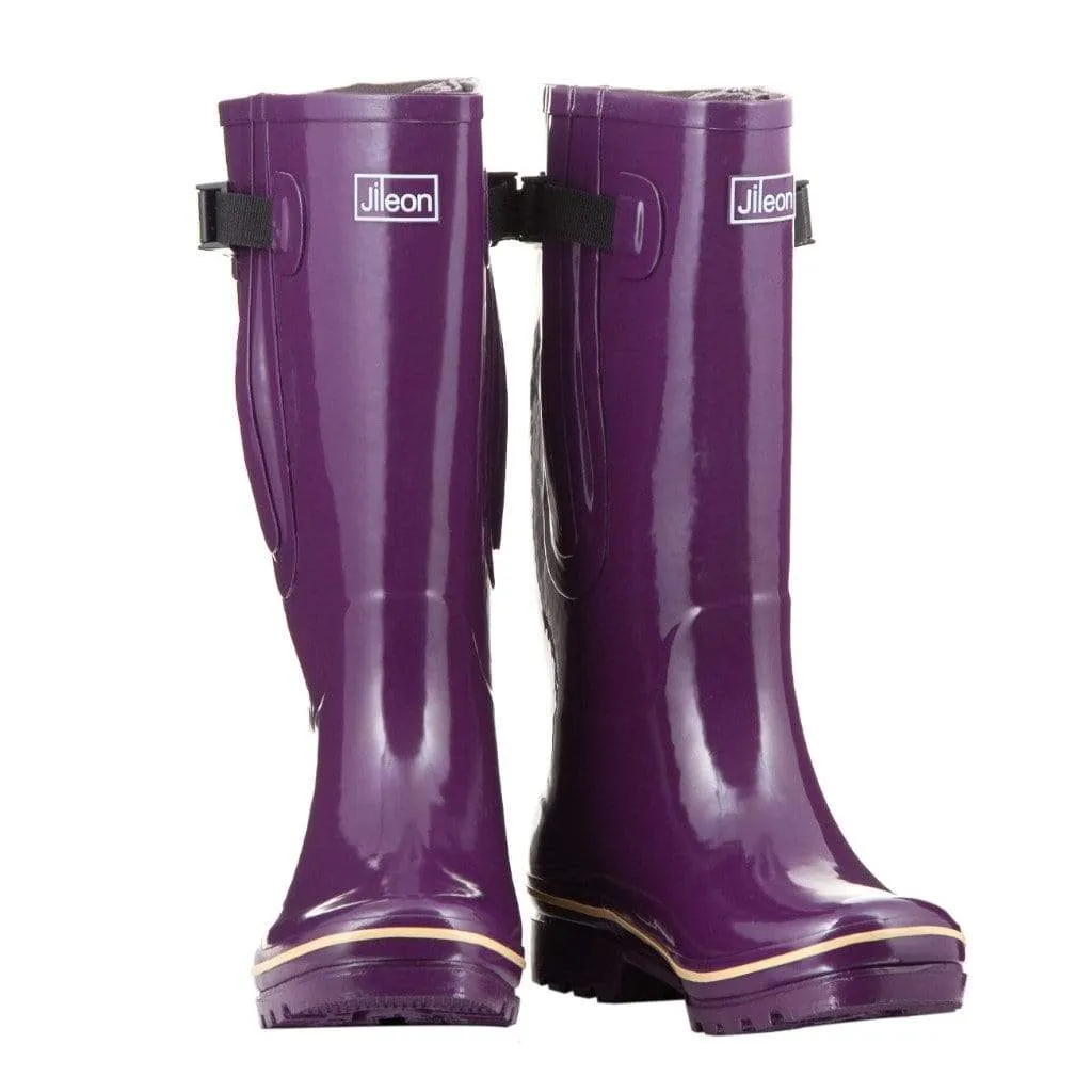 Extra Wide Calf Purple Wellies - Wide in Foot & Ankle - up to 57cm Calf