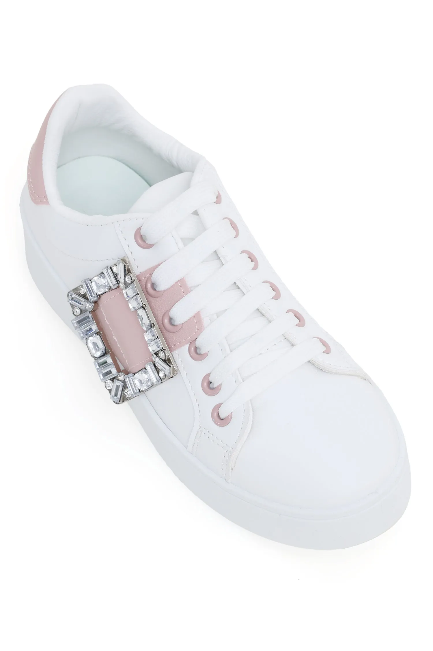 FUSION BUCKLE SNEAKERS-WHITE/PINK