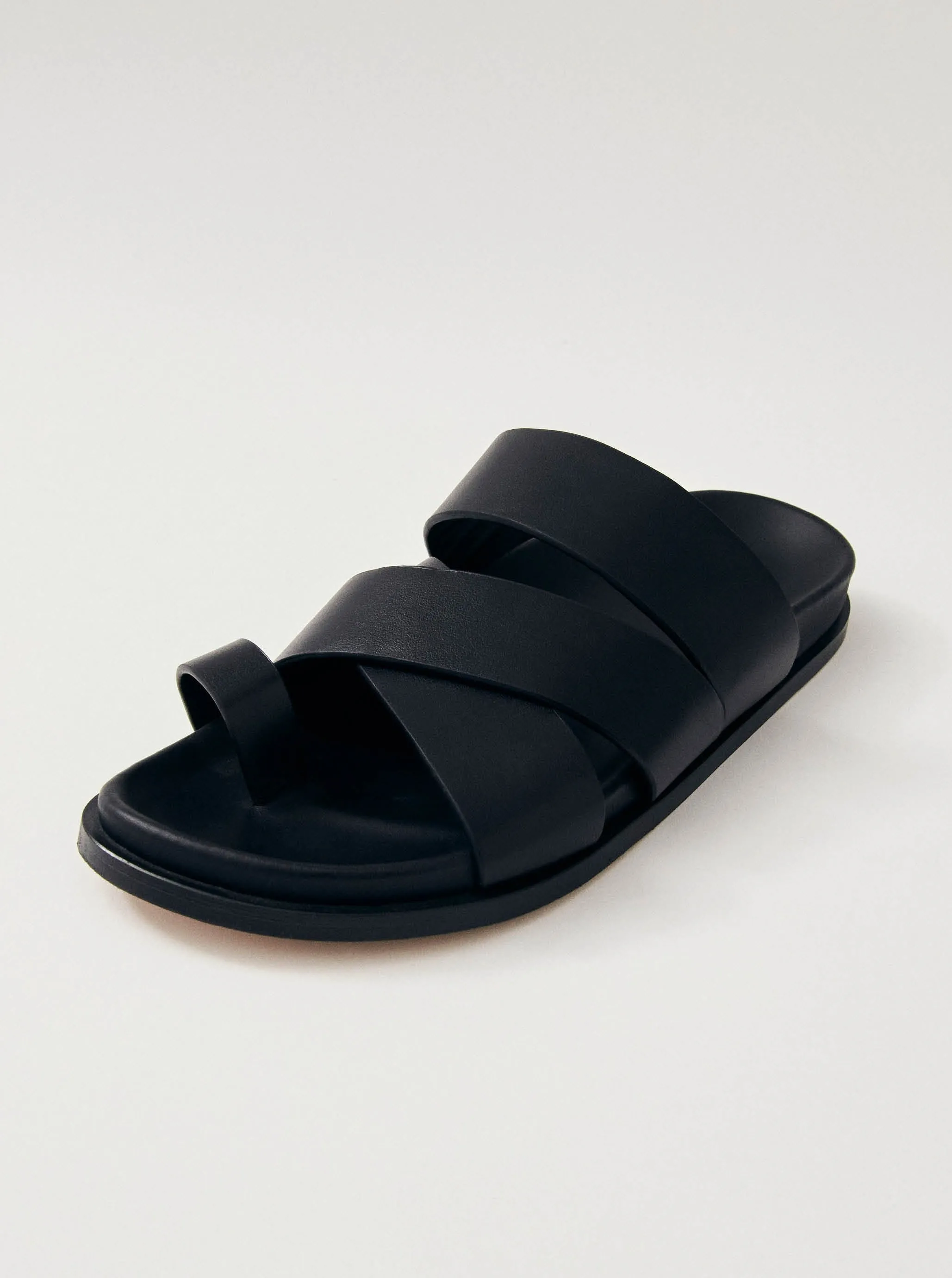 Harllow Black Leather Sandals