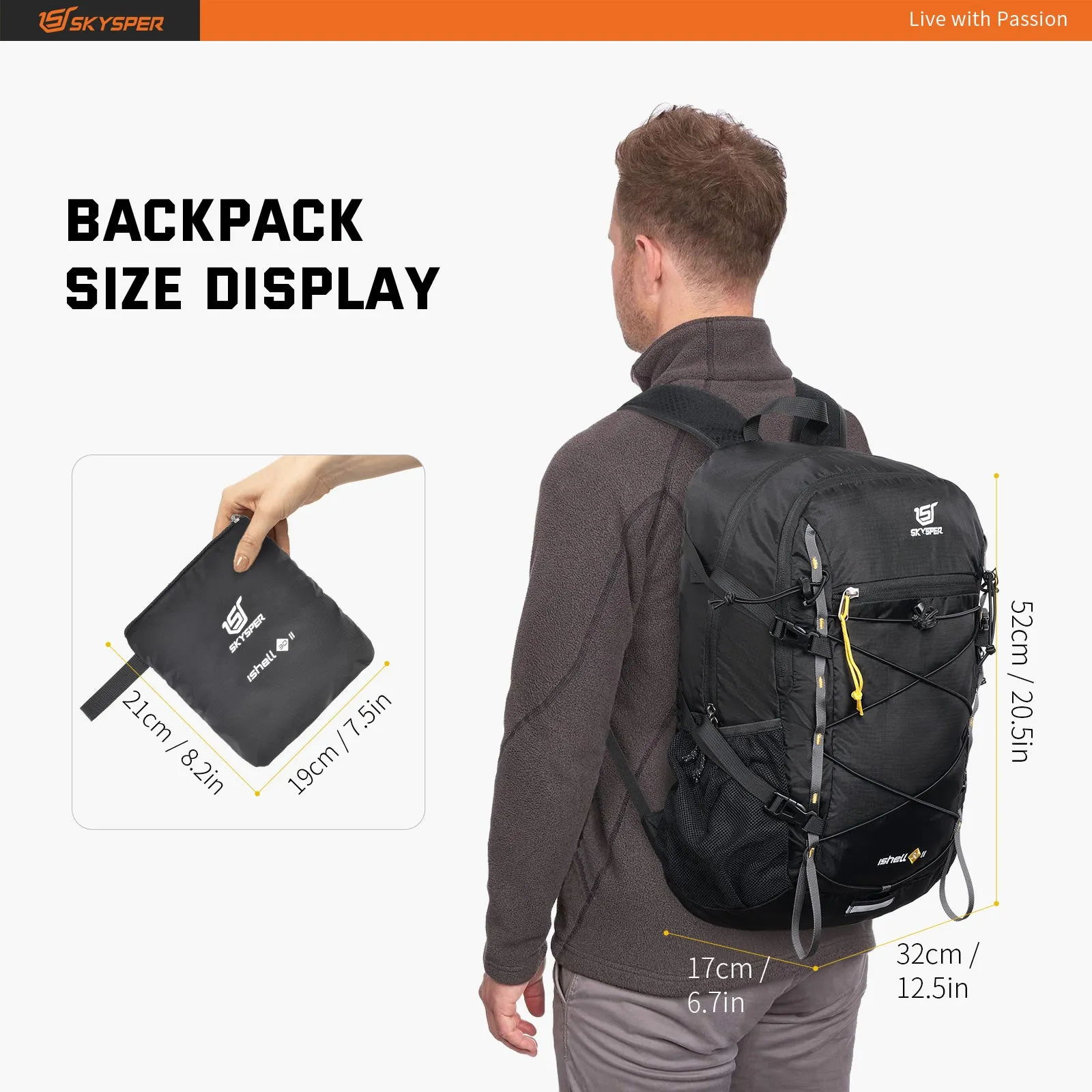 ISHELL30-II - SKYSPER 30L Lightweight Packable Backpack