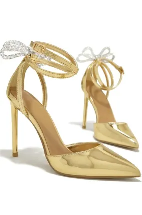 Jessica Pointed Stiletto - Gold Chrome