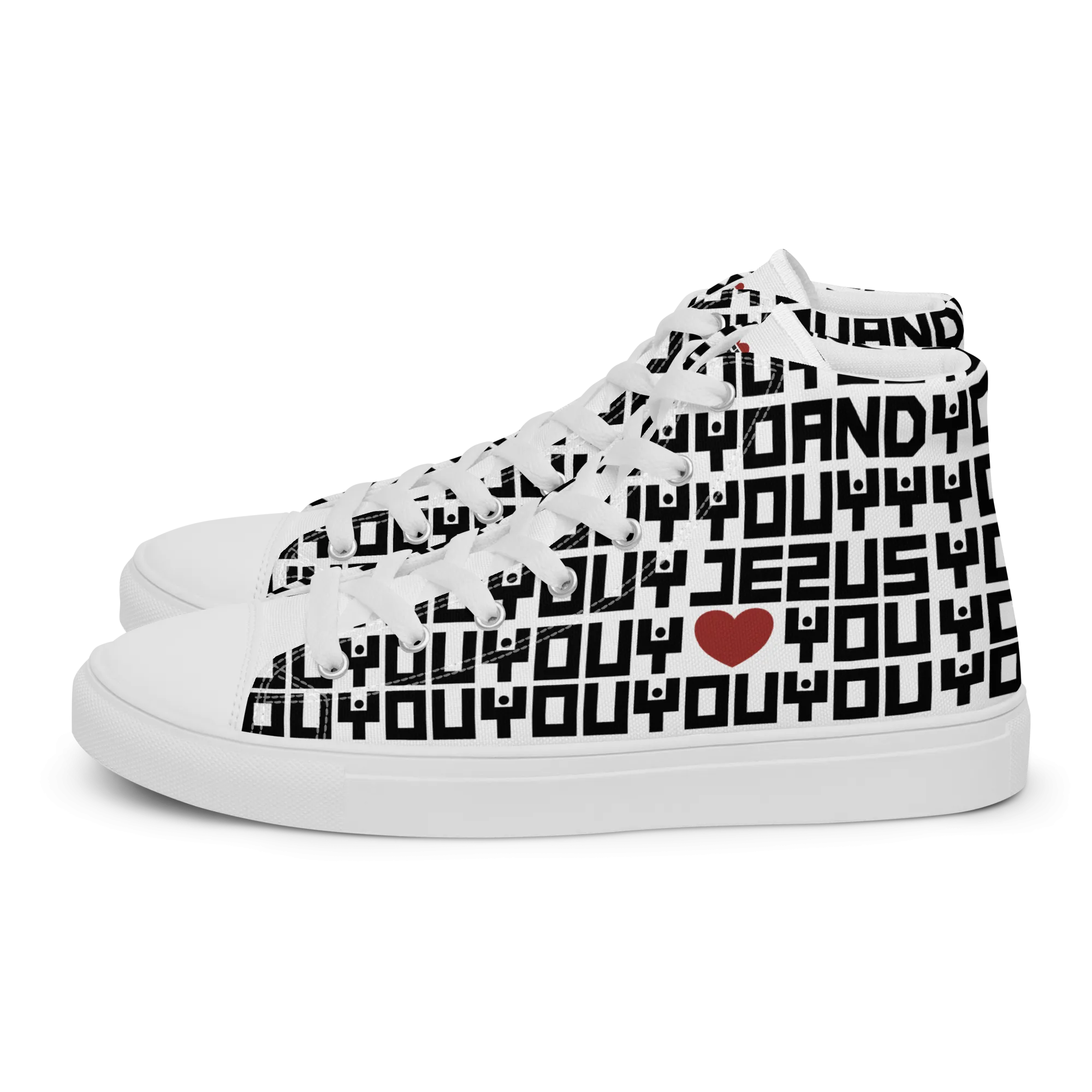 Jesus Loves Everyone Women’s high top canvas shoes