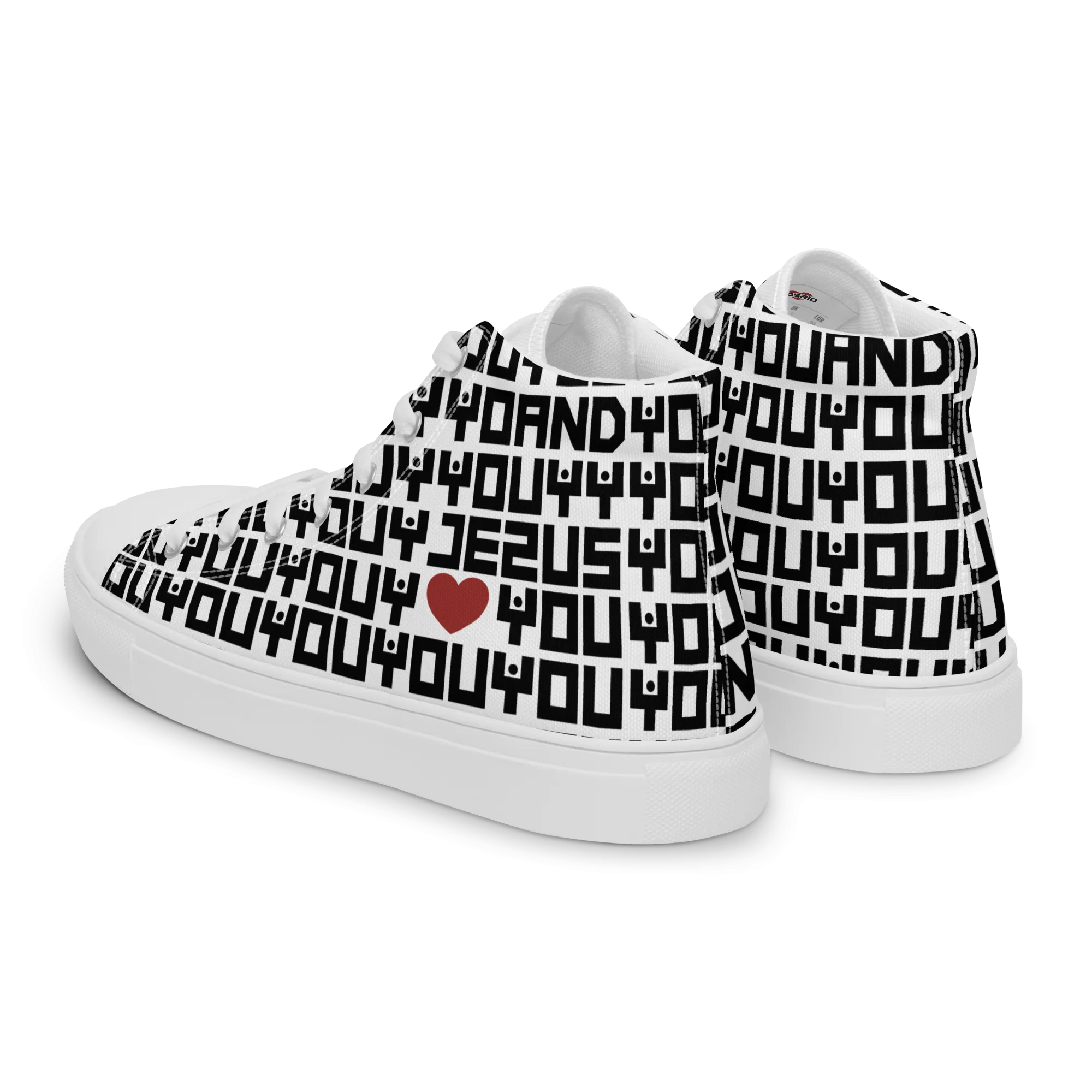 Jesus Loves Everyone Women’s high top canvas shoes