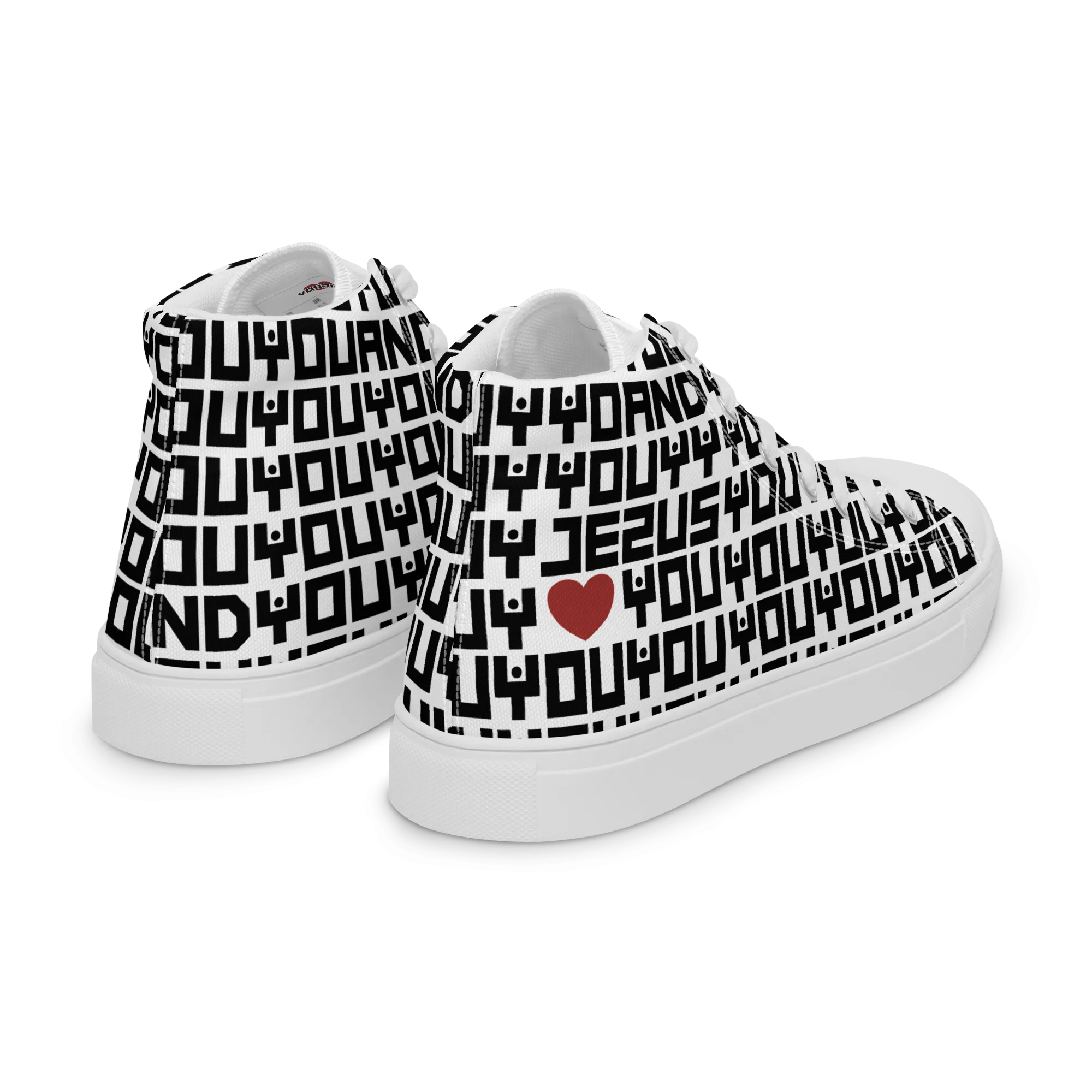 Jesus Loves Everyone Women’s high top canvas shoes