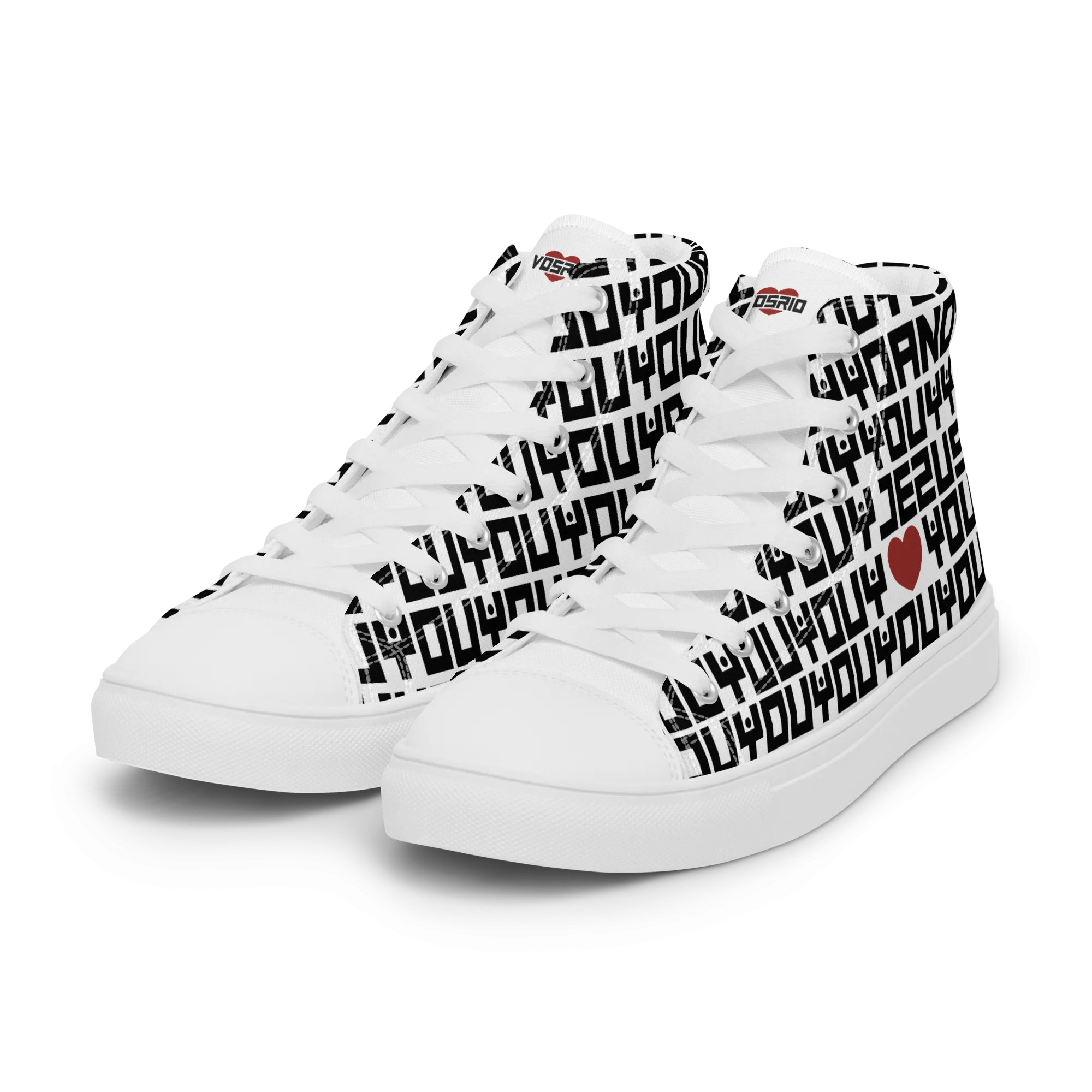 Jesus Loves Everyone Women’s high top canvas shoes