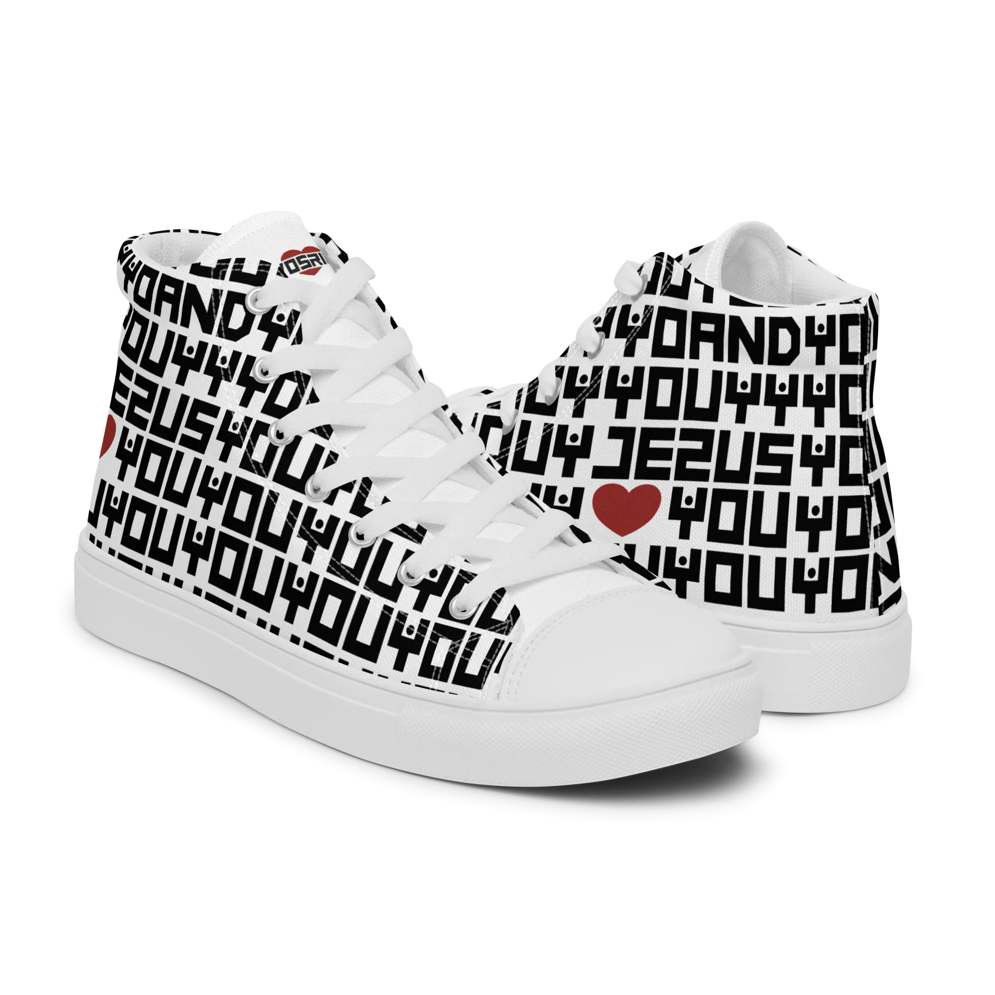 Jesus Loves Everyone Women’s high top canvas shoes