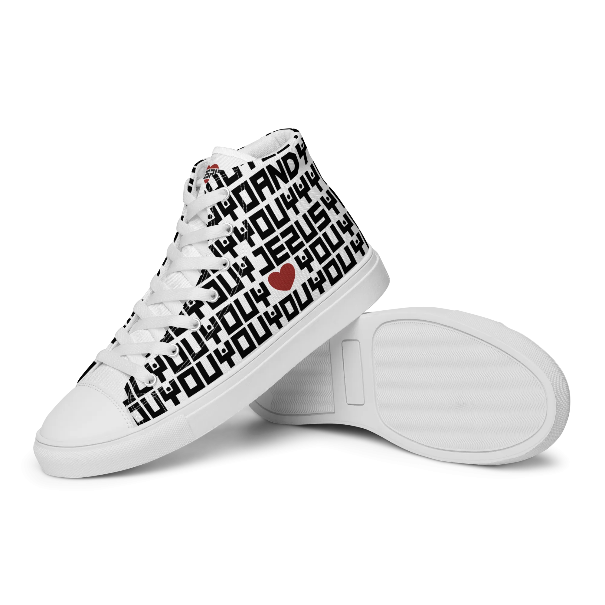 Jesus Loves Everyone Women’s high top canvas shoes