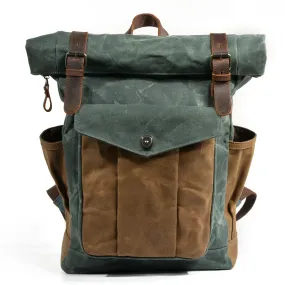 Kars Waxed Canvas & Leather Backpack