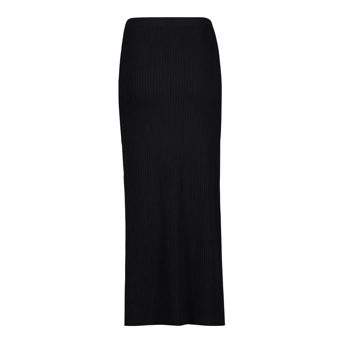 LAUREN BLACK HIGH WAISTED RIB BODYCON MAXI SKIRT