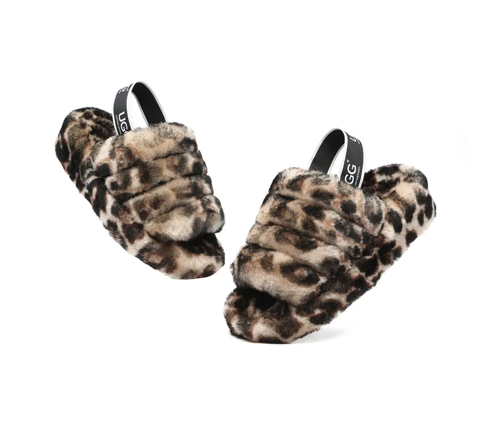 Leopard Print Fluffy Women Slides Pamela