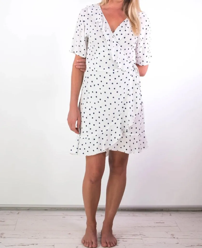 Mary Dress | Polka Dot White