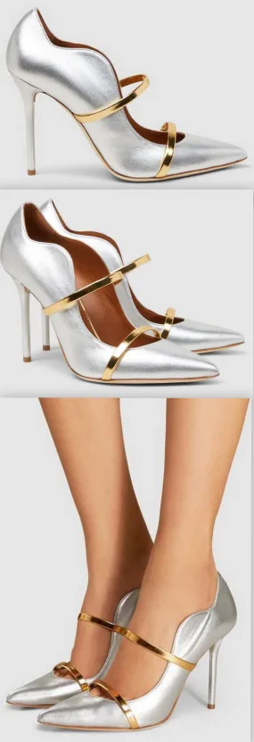 'Maureen' Metallic Leather Pumps