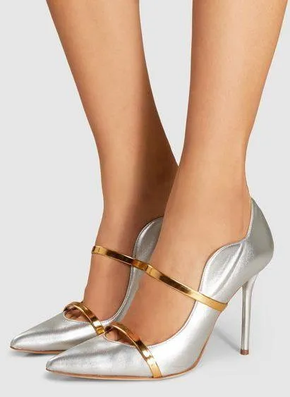 'Maureen' Metallic Leather Pumps